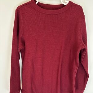 Old Navy Boys Waffle Knit Long Sleeve Shirt – Red – Size 6/7